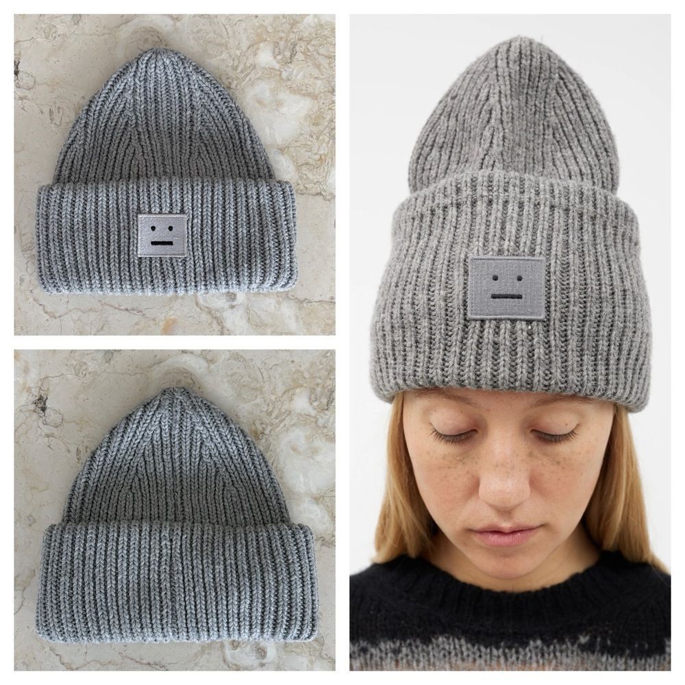 NWOT Acne Studios Pansy N Face Beanie Large Face Logo Toque (Gender Neutral)